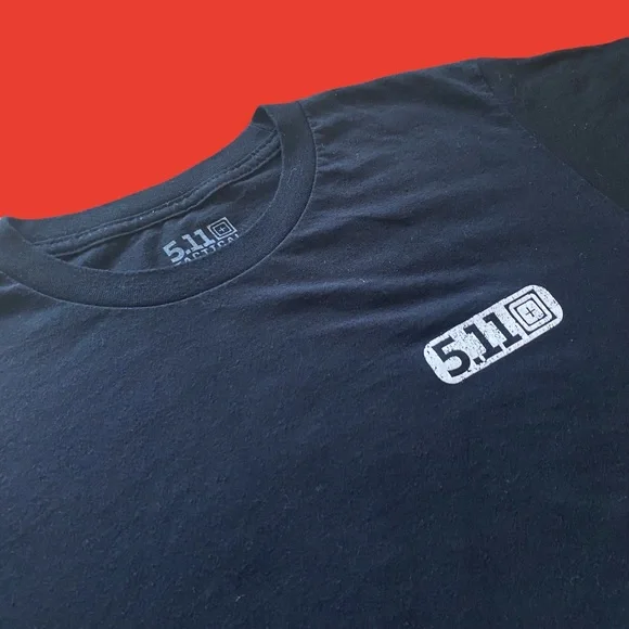 5.11 Tactical Double Sided Skull and Bones Cross Flag Short Sleeve Tee in Black - Picture 4 of 5